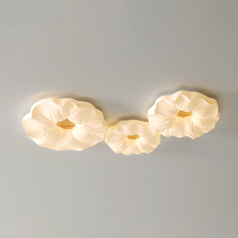 Contemporary Scandinavian Iron PE Flower LED Flush Mount Ceiling Light For Living Room