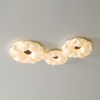 Contemporary Scandinavian Iron PE Flower LED Flush Mount Ceiling Light For Living Room