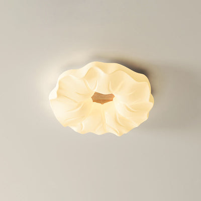 Contemporary Scandinavian Iron PE Flower LED Flush Mount Ceiling Light For Living Room