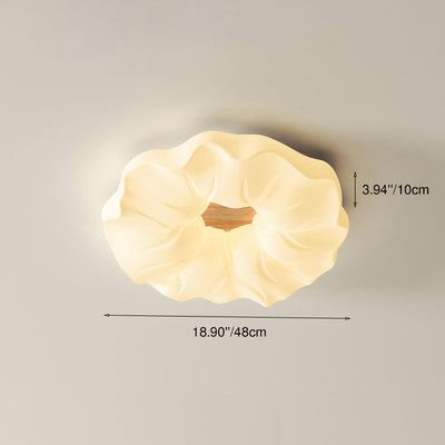 Contemporary Scandinavian Iron PE Flower LED Flush Mount Ceiling Light For Living Room