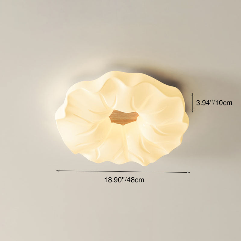 Contemporary Scandinavian Iron PE Flower LED Flush Mount Ceiling Light For Living Room