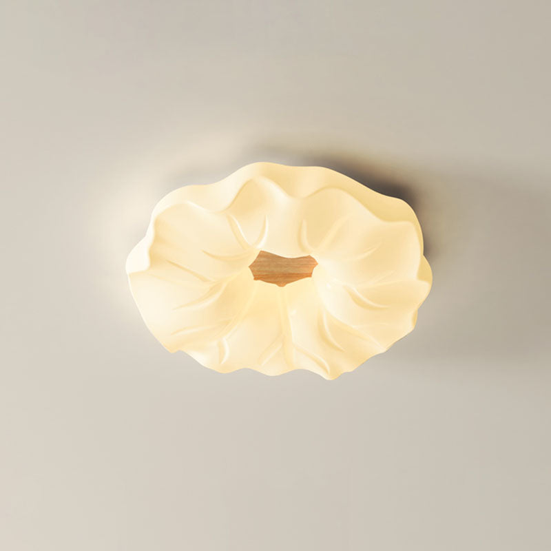 Contemporary Scandinavian Iron PE Flower LED Flush Mount Ceiling Light For Living Room