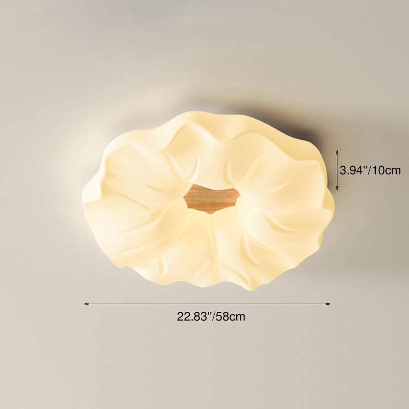Contemporary Scandinavian Iron PE Flower LED Flush Mount Ceiling Light For Living Room