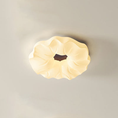 Contemporary Scandinavian Iron PE Flower LED Flush Mount Ceiling Light For Living Room