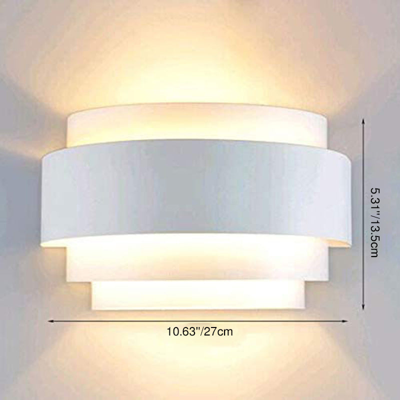 Modern Minimalist Iron Semicircle 1-Light Wall Sconce Lamp For Bedroom