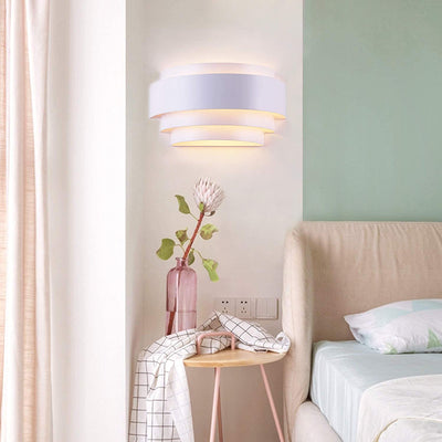 Modern Minimalist Iron Semicircle 1-Light Wall Sconce Lamp For Bedroom