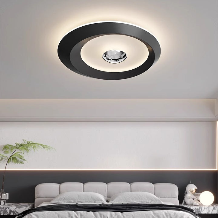 Plafonnier LED rond en fer acrylique minimaliste moderne pour chambre 