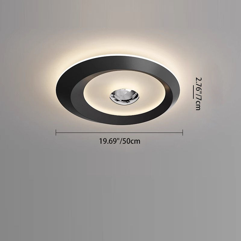 Modern Minimalist Iron Acrylic Round LED Flush Mount Ceiling Light For Bedroom