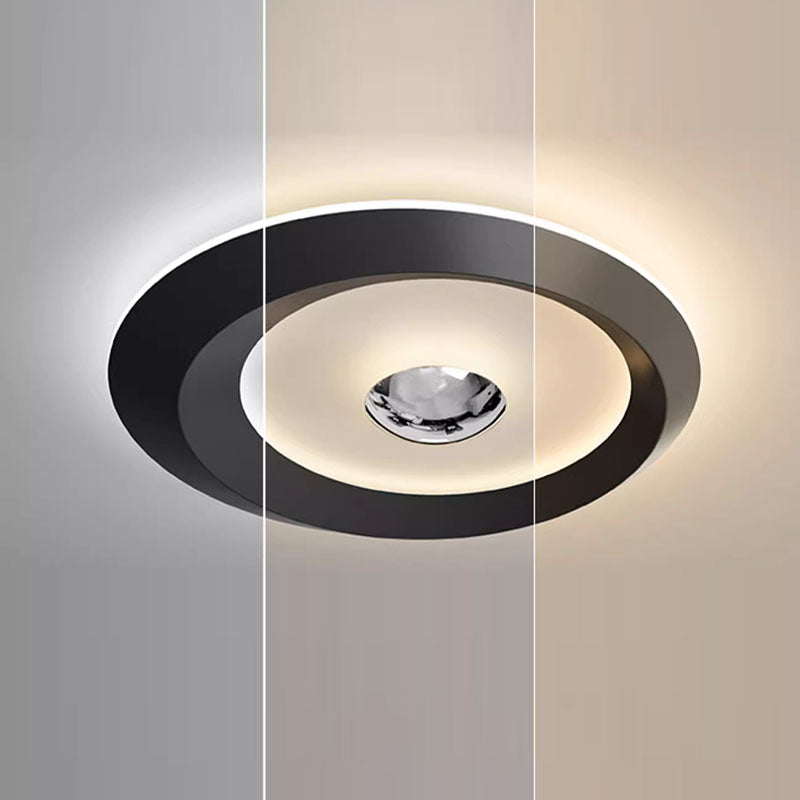 Plafonnier LED rond en fer acrylique minimaliste moderne pour chambre 