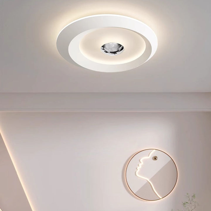 Plafonnier LED rond en fer acrylique minimaliste moderne pour chambre 