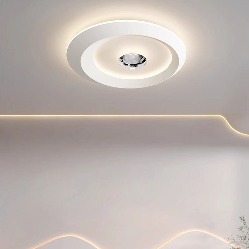 Plafonnier LED rond en fer acrylique minimaliste moderne pour chambre 