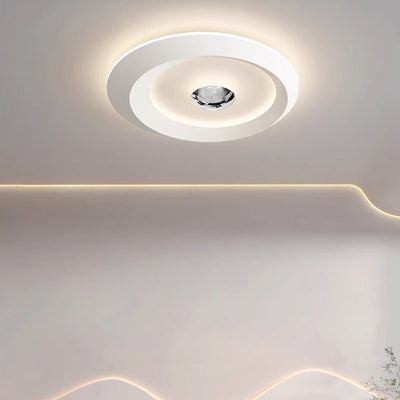 Modern Minimalist Iron Acrylic Round LED Flush Mount Ceiling Light For Bedroom