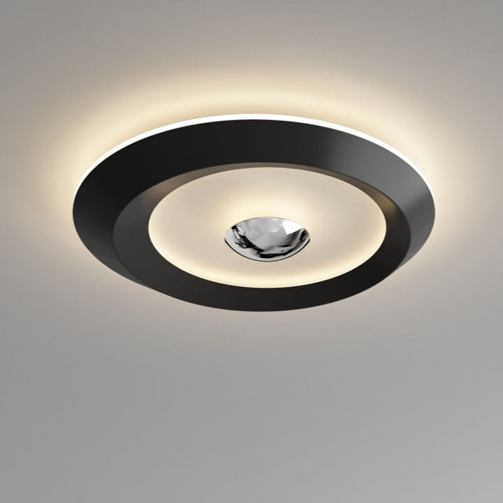 Plafonnier LED rond en fer acrylique minimaliste moderne pour chambre 