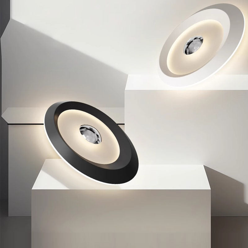 Plafonnier LED rond en fer acrylique minimaliste moderne pour chambre 