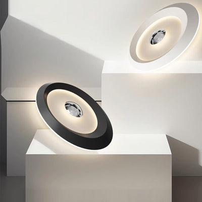 Modern Minimalist Iron Acrylic Round LED Flush Mount Ceiling Light For Bedroom