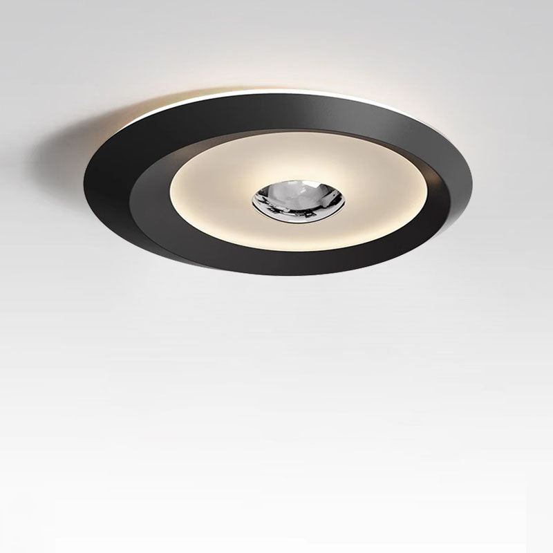 Plafonnier LED rond en fer acrylique minimaliste moderne pour chambre 