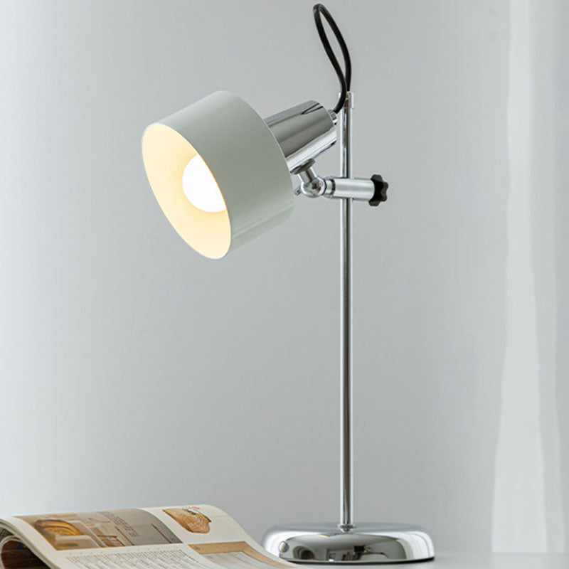 Contemporary Retro Iron Aluminum Round 1-Light Table Lamp For Living Room