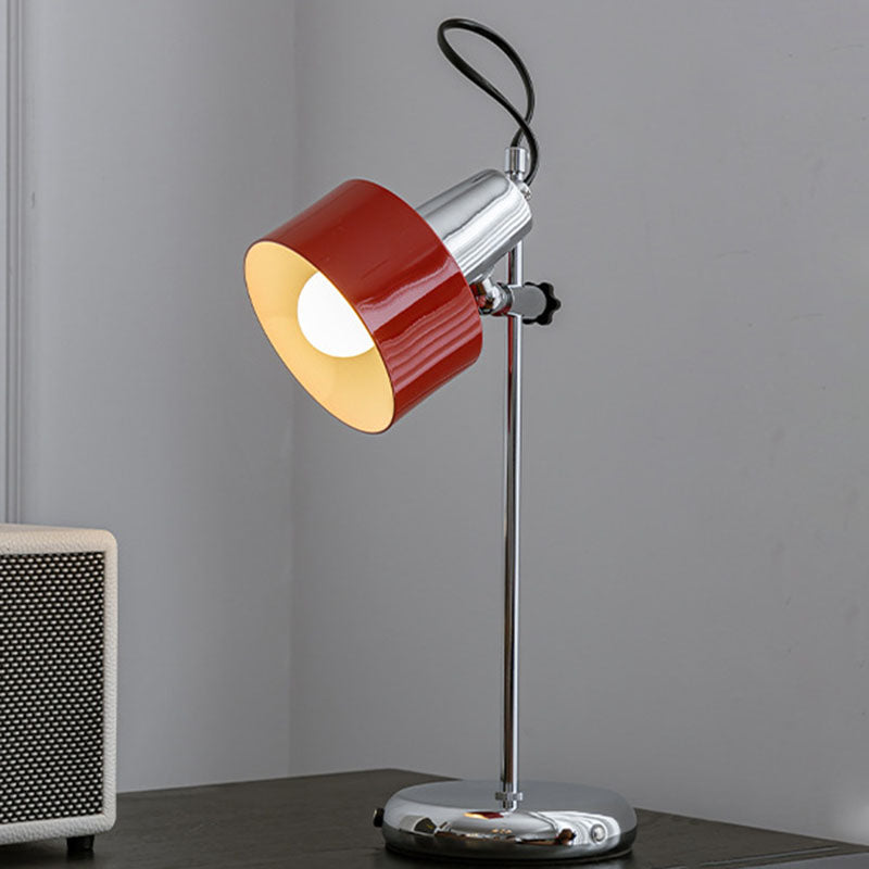 Contemporary Retro Iron Aluminum Round 1-Light Table Lamp For Living Room