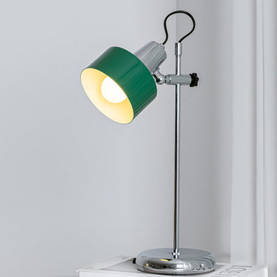Contemporary Retro Iron Aluminum Round 1-Light Table Lamp For Living Room