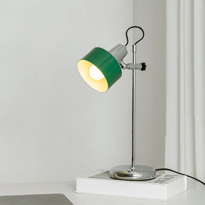 Contemporary Retro Iron Aluminum Round 1-Light Table Lamp For Living Room