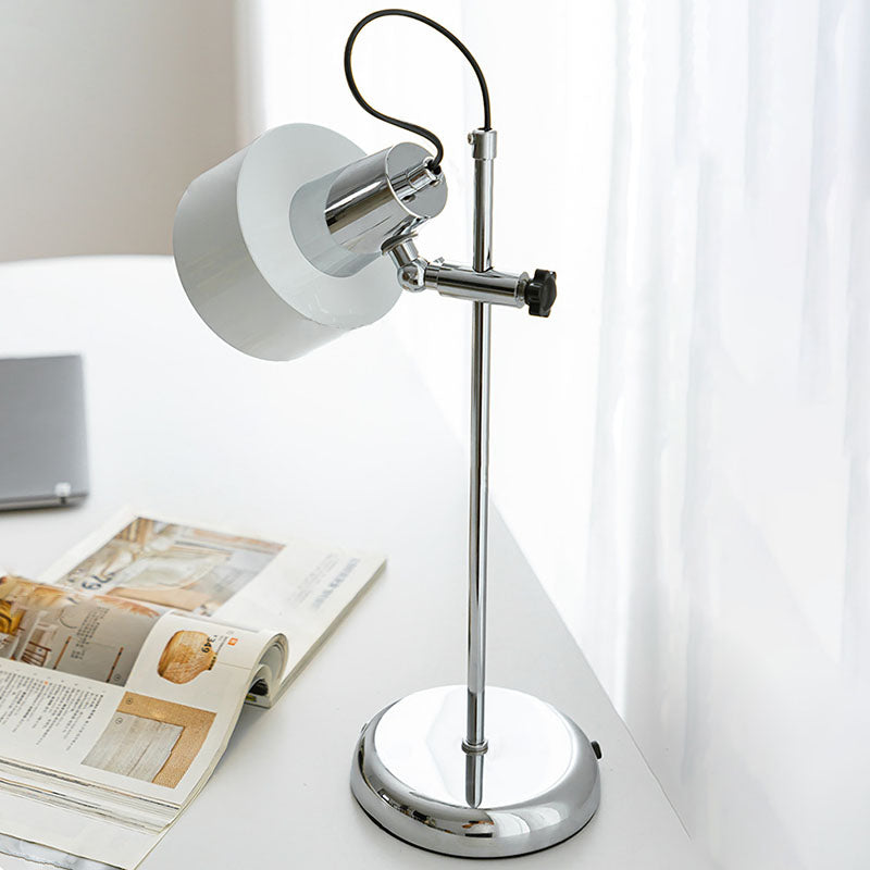 Contemporary Retro Iron Aluminum Round 1-Light Table Lamp For Living Room
