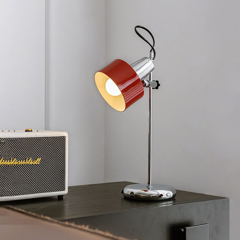 Contemporary Retro Iron Aluminum Round 1-Light Table Lamp For Living Room