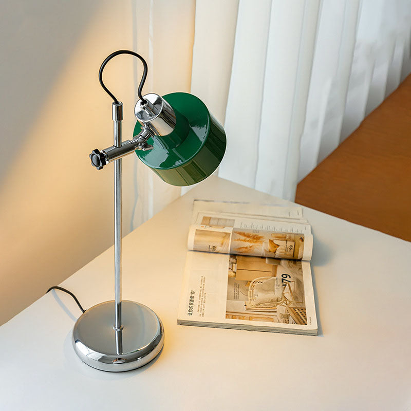 Contemporary Retro Iron Aluminum Round 1-Light Table Lamp For Living Room