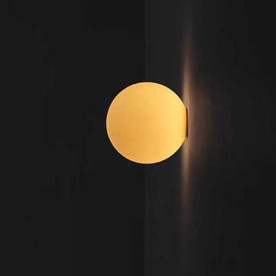Modern Minimalist Metal Glass Ball 1-Light Wall Sconce Lamp For Living Room