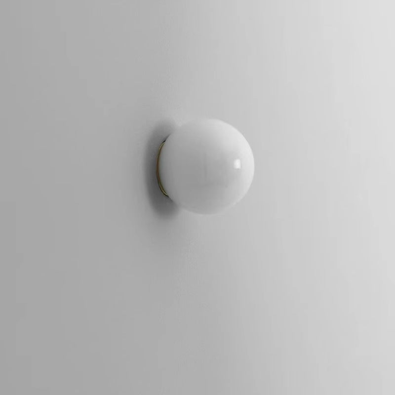 Modern Minimalist Metal Glass Ball 1-Light Wall Sconce Lamp For Living Room
