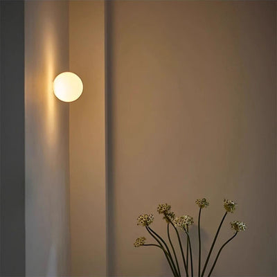 Modern Minimalist Metal Glass Ball 1-Light Wall Sconce Lamp For Living Room