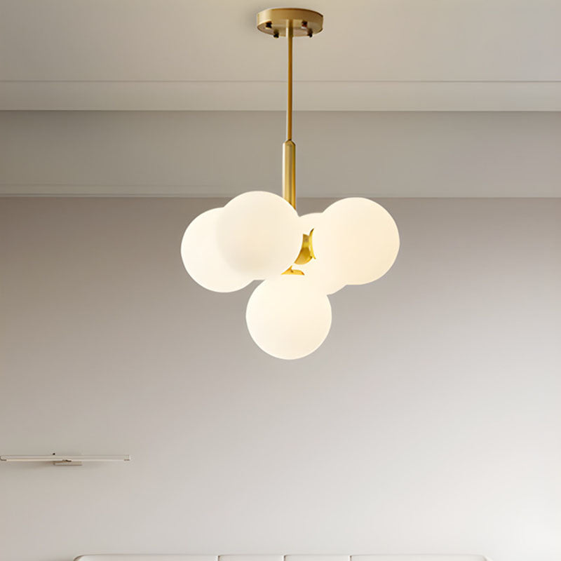 Traditional French Iron Glass Bubble Round 5/13 Light Chandelier For Living Room