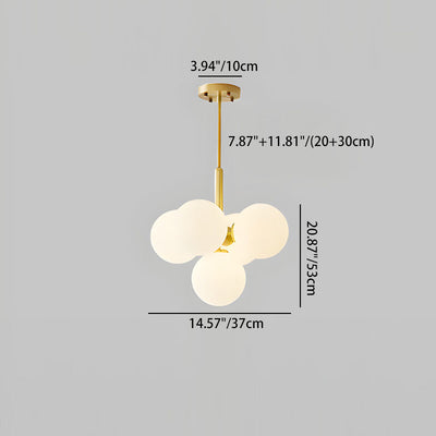 Traditional French Iron Glass Bubble Round 5/13 Light Chandelier For Living Room