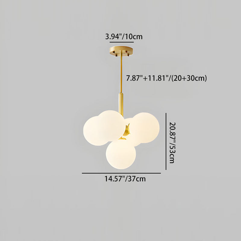 Traditional French Iron Glass Bubble Round 5/13 Light Chandelier For Living Room