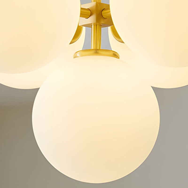 Lustre rond en fer et verre à bulles traditionnel français 5/13 lumières pour salon 
