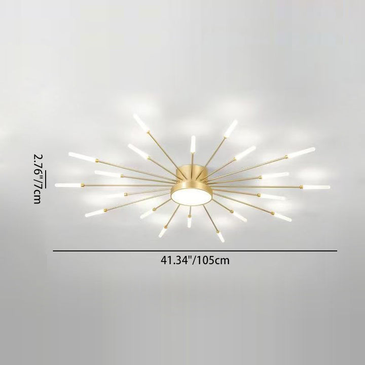 Contemporary Nordic Iron Aluminum Acrylic Round LED Semi-Flush Mount Ceiling Light For Living Room