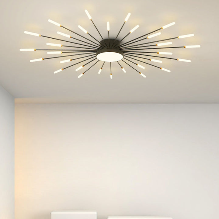 Lumière de plafond semi-encastrée LED ronde en fer et aluminium acrylique nordique contemporain pour salon 