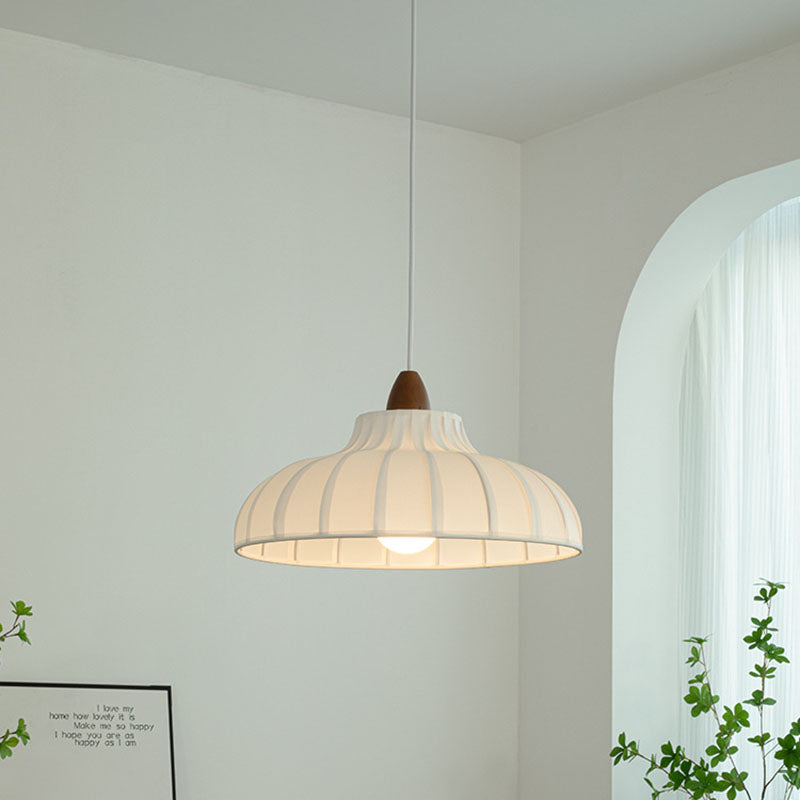 Traditional French Fabric Iron Wood Round 1/2/3 Light Chandelier For Bedroom