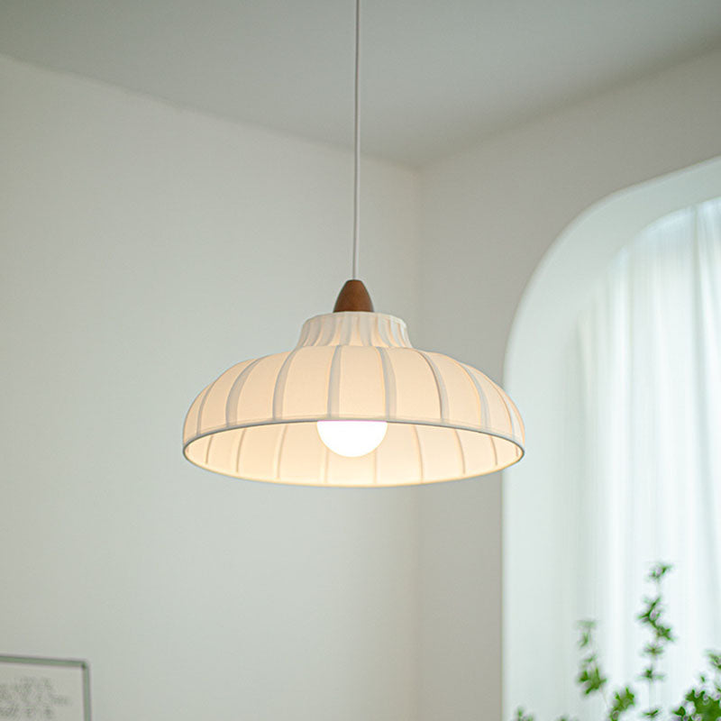 Traditional French Fabric Iron Wood Round 1/2/3 Light Chandelier For Bedroom