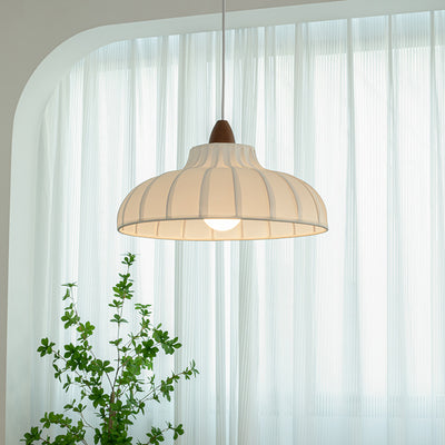 Traditional French Fabric Iron Wood Round 1/2/3 Light Chandelier For Bedroom