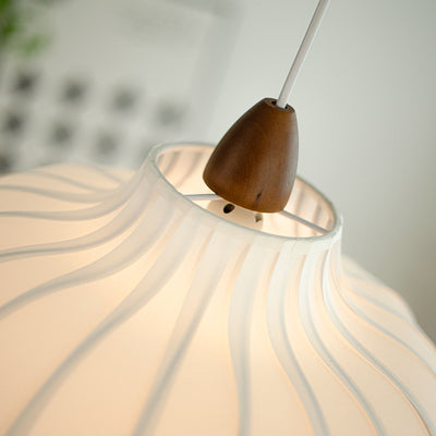 Traditional French Fabric Iron Wood Round 1/2/3 Light Chandelier For Bedroom