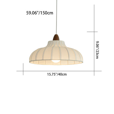 Traditional French Fabric Iron Wood Round 1/2/3 Light Chandelier For Bedroom