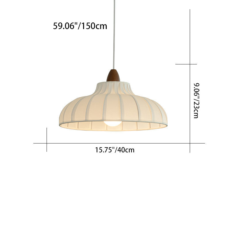 Traditional French Fabric Iron Wood Round 1/2/3 Light Chandelier For Bedroom