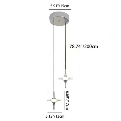 Modern Luxury Aluminum Crystal Star LED Chandelier For Bedroom