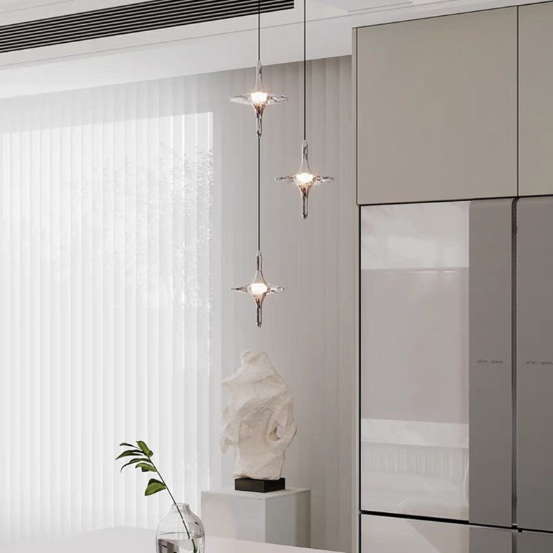 Modern Luxury Aluminum Crystal Star LED Chandelier For Bedroom