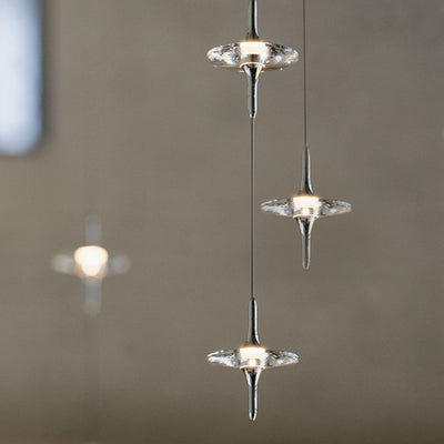 Modern Luxury Aluminum Crystal Star LED Chandelier For Bedroom