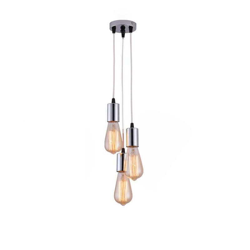 Lámpara de araña lineal de vidrio de hierro retro contemporáneo de 3 luces para sala de estar 