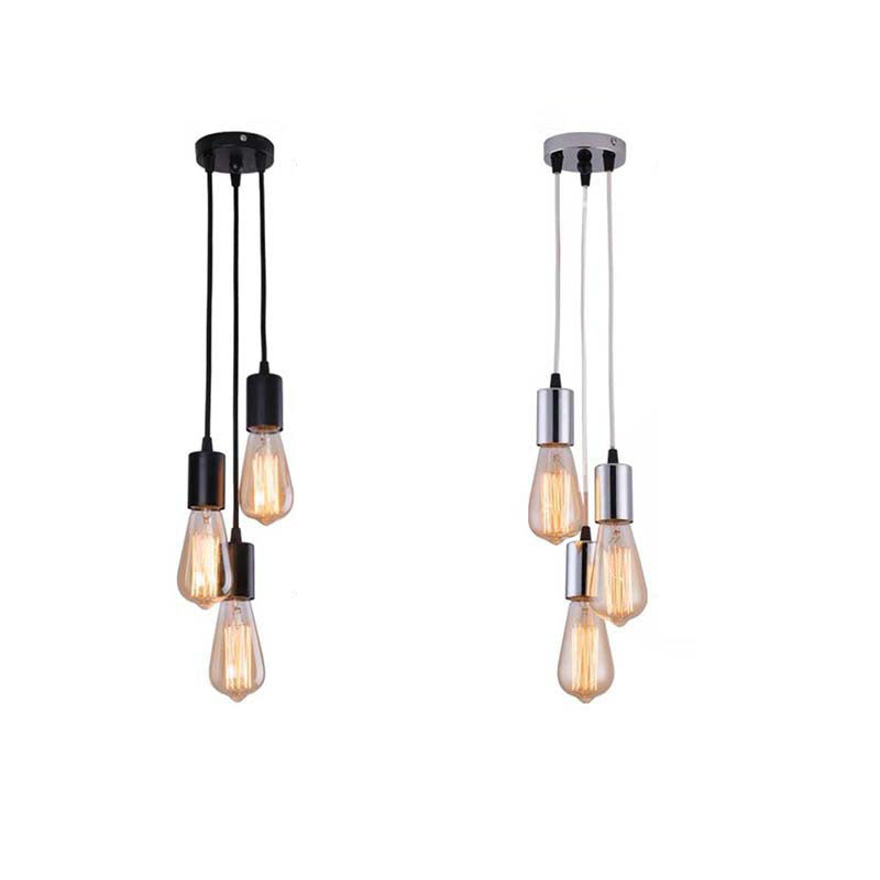 Lámpara de araña lineal de vidrio de hierro retro contemporáneo de 3 luces para sala de estar 