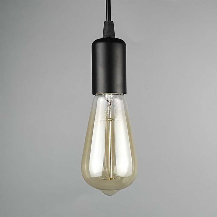 Lámpara de araña lineal de vidrio de hierro retro contemporáneo de 3 luces para sala de estar 