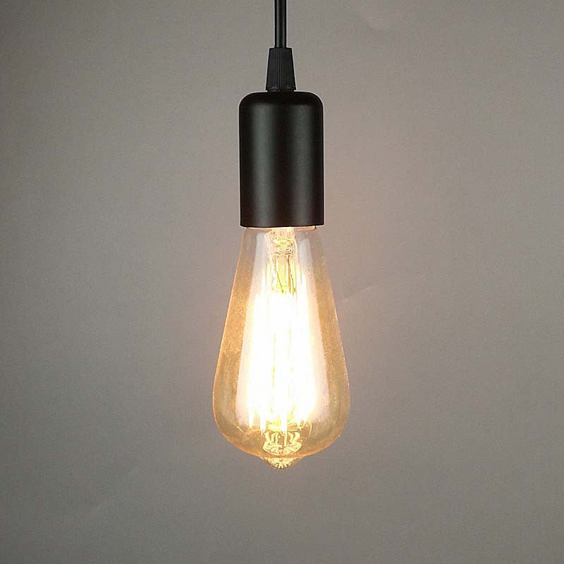 Lámpara de araña lineal de vidrio de hierro retro contemporáneo de 3 luces para sala de estar 