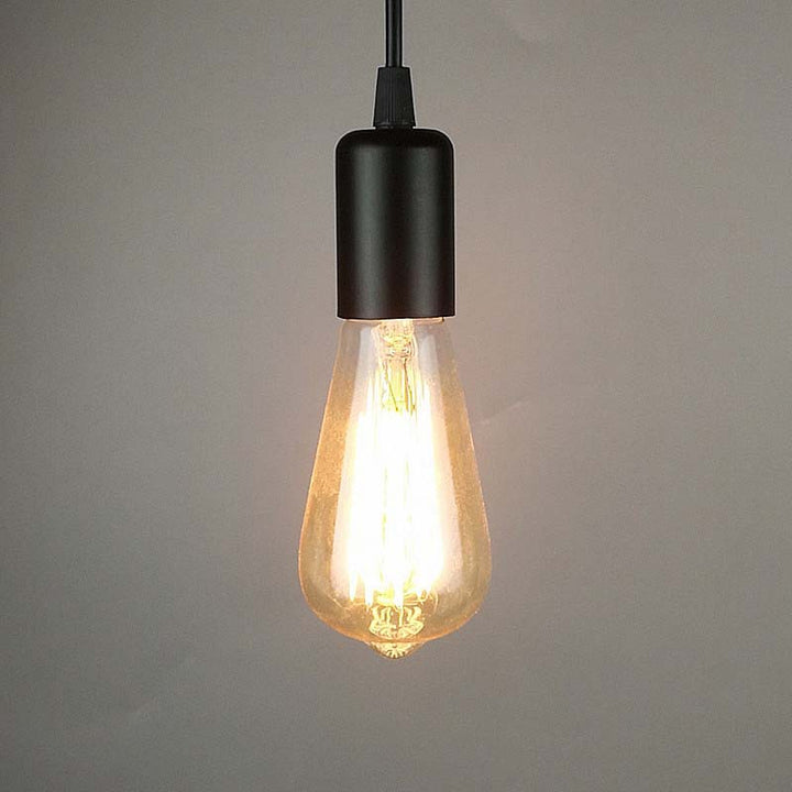 Lámpara de araña lineal de vidrio de hierro retro contemporáneo de 3 luces para sala de estar 